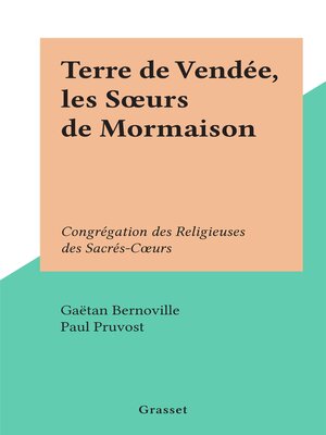 cover image of Terre de Vendée, les Sœurs de Mormaison